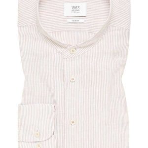 Overhemd Eterna Linnen Kraagloos Slim Fit