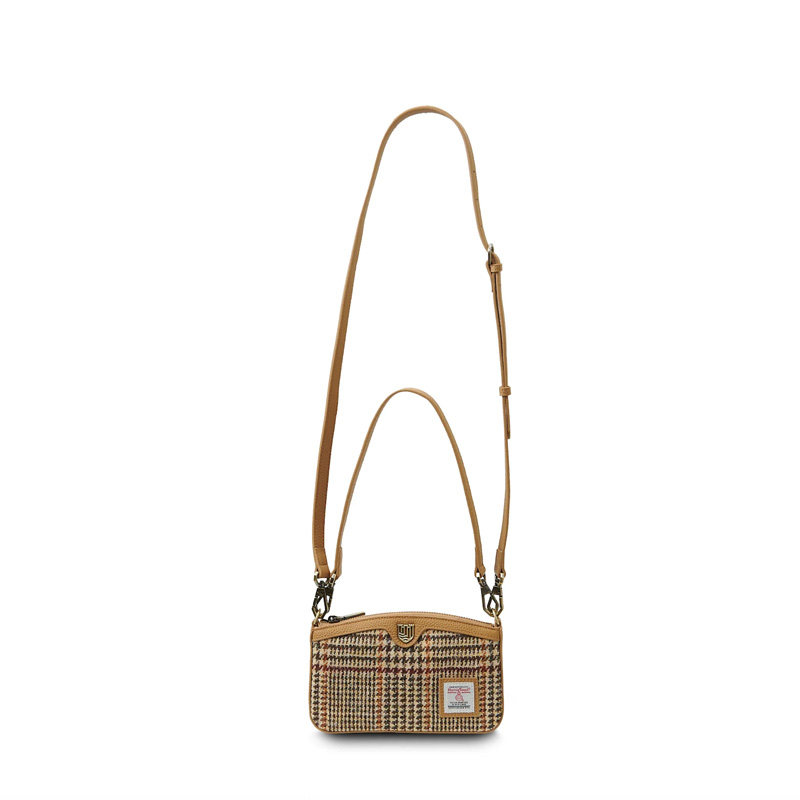 Harris Tweed Schultertasche, The Ailsa, Beigefarbener Hundszahn – Bild 4