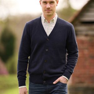 Herren Merino-Strickjacke “The Cardigan“ In Navy