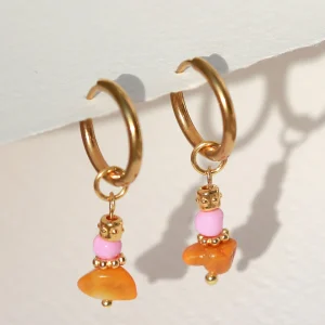 Ohrring Calpe rosa-orange