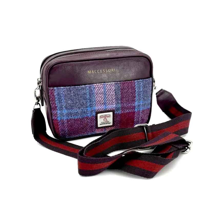 Kameratasche aus Harris Tweed in Pastellrosa – Bild 2