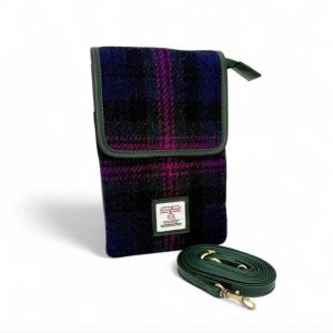 Harris Tweed Mini-Umhängetasche im Baird-Karo-Muster