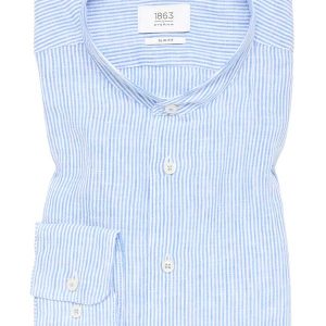 Overhemd Eterna Linnen Kraagloos Slim Fit