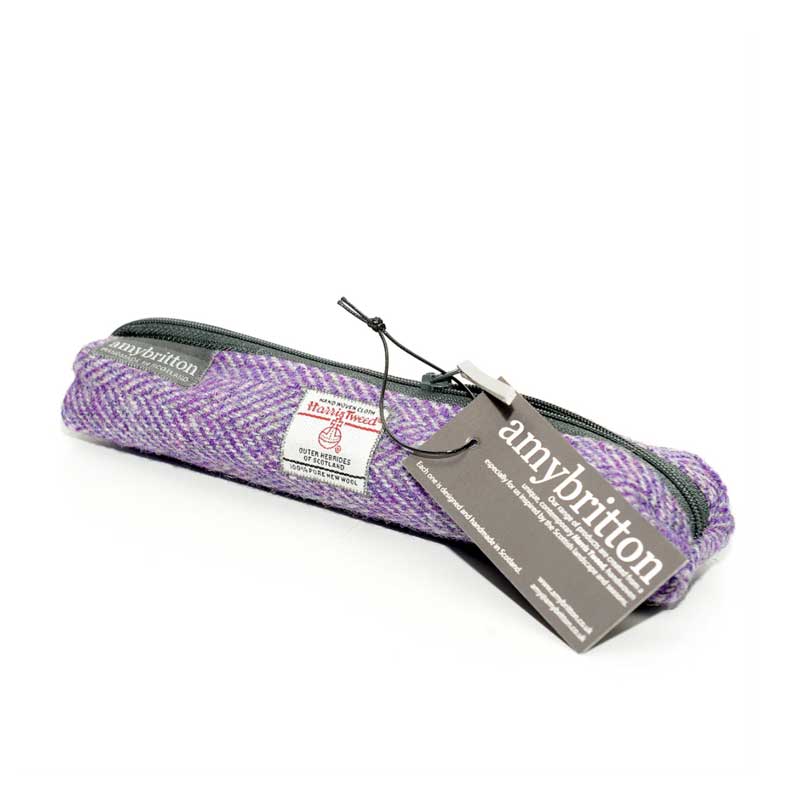 Harris Tweed Landscape Slim Federmäppchen Heideviolett – Bild 2