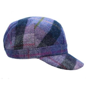 Harris Tweed Damen-Kadettenmütze in Lila Pastell